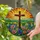 Highly Detailed Tiffany Style Stained Glass Wooden Cross Wildflower Hills Sunrise Sunset Jewel Tones Stained Glass Suncatcher - 1