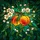 Stained Glass Peaches Orange Yellow Red Cream Flowers Emerald Teal Green Foliage Stained Glass Suncatcher - 5