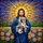 Jesus Christ Shih Tzu Dog Stained Glass Sunburst Flowers Translucent Jewel Tones Stained Glass Suncatcher - 5