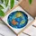 Smiling Light Blue Hippo Reading Book, Stained Glass Sun Moon Water Ripple Mosaic Art Stained Glass Suncatcher - 3