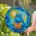 Smiling Light Blue Hippo Reading Book, Stained Glass Sun Moon Water Ripple Mosaic Art Stained Glass Suncatcher - 2