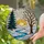 Tiffany Style Winter Sun Suncatcher - Evergreen & Deciduous Trees Snowy River Landscape Art Stained Glass Suncatcher - 1