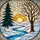 Tiffany Style Winter Sun Suncatcher - Evergreen & Deciduous Trees Snowy River Landscape Art Stained Glass Suncatcher - 5