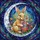 Fluffy Rabbit Easter Egg Crescent Moon Wildflowers - Celestial Night Sky Easter Gift Stained Glass Suncatcher - 5