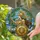 Athena Warrior Goddess Golden Shield Spear Stained Glass Mosaic Olive Wreath Landscape Stained Glass Suncatcher - 2