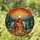 Bigfoot Sasquatch Campfire Mountain Lake Sunset Forest Stained Glass Jewel Tones Stained Glass Suncatcher - 1