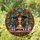 Mystical Witch Potion Stained Glass - Autumn Leaves Mosaic & Ornate Arched Window Art Stained Glass Suncatcher - 1