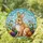 Fluffy Rabbit Easter Eggs Stained Glass Tiffany Style - Spring Foliage Holiday Decor Stained Glass Suncatcher - 1