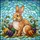 Fluffy Rabbit Easter Eggs Stained Glass Tiffany Style - Spring Foliage Holiday Decor Stained Glass Suncatcher - 5