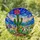 Colorful Stained Glass Cactus Pink Bloom - Tiffany Style Floral Mosaic Abstract Sky Stained Glass Suncatcher - 1