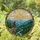 Solitary Hiker Mountain Landscape - Stained Glass Cliff Edge Adventure Nature Art Stained Glass Suncatcher - 1