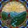 Solitary Hiker Mountain Landscape - Stained Glass Cliff Edge Adventure Nature Art Stained Glass Suncatcher - 5