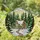 Snow-dusted Stone Cottage Evergreen Pine Forest - Tiffany Jewel Tone Stained Glass Art Stained Glass Suncatcher - 1
