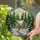 Snow-dusted Stone Cottage Evergreen Pine Forest - Tiffany Jewel Tone Stained Glass Art Stained Glass Suncatcher - 2