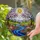 Tiffany Glass Style River Mountain Wildflower Landscape - Luminous Sun & Jewel Tones Stained Glass Suncatcher - 2