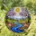 Tiffany Glass Style River Mountain Wildflower Landscape - Luminous Sun & Jewel Tones Stained Glass Suncatcher - 1