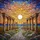 White Sun Golden Rays Cobblestone Path Classical Columns Stained Glass Mosaic Sky Art Stained Glass Suncatcher - 5