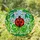Ladybug Shamrock Stained Glass Mosaic Art - Intricate Jewel Tones with Foliage Sky Background Stained Glass Suncatcher - 1