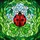 Ladybug Shamrock Stained Glass Mosaic Art - Intricate Jewel Tones with Foliage Sky Background Stained Glass Suncatcher - 5