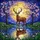 Majestic Stag Deer Moonlit Night - Tiffany Stained Glass Cherry Blossom Art Stained Glass Suncatcher - 5