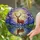 Majestic Stag Deer Moonlit Night - Tiffany Stained Glass Cherry Blossom Art Stained Glass Suncatcher - 2
