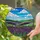 Lavender Flower Field Rolling Hills Blue Sky Clouds Colorful Tiffany Stained Glass Stained Glass Suncatcher - 2