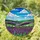 Lavender Flower Field Rolling Hills Blue Sky Clouds Colorful Tiffany Stained Glass Stained Glass Suncatcher - 1