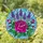 Magenta Rose Pink Rosebuds Purple Flowers Blue Mosaic - Tiffany Style Stained Glass Floral Art Stained Glass Suncatcher - 1