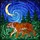 Majestic Tiger & Cub Stained Glass Night Sky - Golden Moon Stars Forest Foliage Art Stained Glass Suncatcher - 5