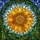 Radiant Sunflower Stained Glass Mosaic with Textured Petals, Sky & Foliage Background Stained Glass Suncatcher - 5