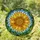 Radiant Sunflower Stained Glass Mosaic with Textured Petals, Sky & Foliage Background Stained Glass Suncatcher - 1