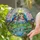Macaw Parrots Stained Glass Art, Tiffany Style Tropical Landscape Jewel Tone River Scene Stained Glass Suncatcher - 2