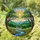 Radiating Sun Winding River Valley - Detailed Tiffany Glass Forest Mountain Wildflowers Art Stained Glass Suncatcher - 1