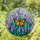 Monarch Butterfly Stained Glass Art with Lavender Flowers & Mosaic - Tiffany Style Decor Stained Glass Suncatcher - 1