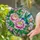 Iridescent Hummingbird Pink Peony Stained Glass Window Art - Jewel Tone Tiffany Mosaic Stained Glass Suncatcher - 2