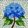 Blue Hydrangea Flowers Stained Glass Mosaic Art - Intricate Jewel Tones Green Leaves Stained Glass Suncatcher - 5