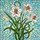 Translucent Three White Lily Flowers Red Stamens Tiffany Stained Glass Mosaic Sky Decor Stained Glass Suncatcher - 5