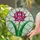 Tiffany Style Stained Glass Lotus Flower - Pink Magenta Emerald Green Window Art Stained Glass Suncatcher - 2
