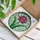 Tiffany Style Stained Glass Lotus Flower - Pink Magenta Emerald Green Window Art Stained Glass Suncatcher - 3