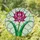 Tiffany Style Stained Glass Lotus Flower - Pink Magenta Emerald Green Window Art Stained Glass Suncatcher - 1