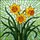 Three Daffodil Flowers Tiffany Style Stained Glass Mosaic - Sunny Home Art Gift Stained Glass Suncatcher - 5