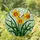 Three Daffodil Flowers Tiffany Style Stained Glass Mosaic - Sunny Home Art Gift Stained Glass Suncatcher - 1