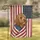 Fluffy Golden Dog American Flag 1776-2026 - USA 250th Anniversary Patriot Paw Garden Flag - 1
