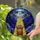 UFO Groundhog Abduction Stained Glass Cosmic Night Sky Tiffany Style - Sci-Fi Lover Gift Stained Glass Suncatcher - 2