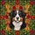 Bernese Mountain Dog Stained Glass Roses - Tiffany Style Jewel Tone Floral Mosaic Art Stained Glass Suncatcher - 5