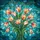 Blooming Tulips Tiffany Stained Glass Art Jewel Tones Teal Aqua Mosaic Decor Stained Glass Suncatcher - 5