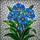 Blue Poppy Stained Glass Floral Art - Tiffany Mosaic Bouquet with Dappled Light Effect Stained Glass Suncatcher - 5