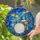 Prominent Bass Drum Snare Toms Golden Cymbals Tiffany Glass Blue Mosaic - Music Gift Stained Glass Suncatcher - 2