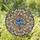 Star of David Stained Glass Mandala Scrollwork - Blue Gold Bronze Abstract Mosaic Intricate Art Stained Glass Suncatcher - 1