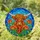 Highland Cow Stained Glass Art with Shaggy Fur, Marigolds & Blue Sky Mosaic Stained Glass Suncatcher - 1